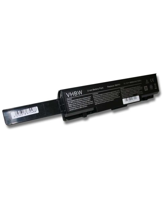 Notebook akkumulátor  Dell 312-0711, 312-0712, 312-0708, 451-10660 - 6600 mAh 11,1 V Li-Ion, fekete