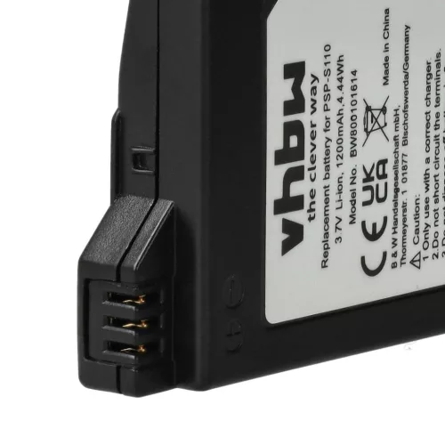 VHBW Sony PSP-S110 Spielkonsole - 1200 mAh, 3,7 V