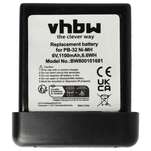 VHBW Radio battery Kenwood PB-32, PB-32H, PB-33, PB-34 - 1100 mAh 6 V NiMH