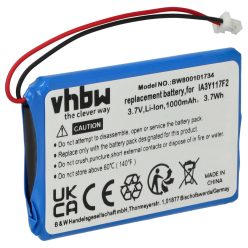 VHBW GPS Akku IA3Y117F2 - 1000 mAh 3,7 V Li-Ion