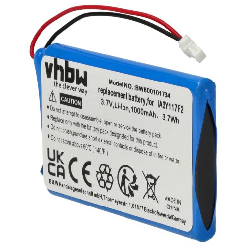 VHBW GPS Akku IA3Y117F2 - 1000 mAh 3,7 V Li-Ion
