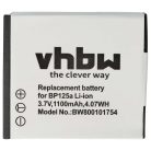 Videokamera Akku für Samsung IA-BP125A - 1100 mAh 3,6 V Li-Ion
