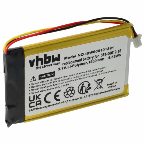 VHBW GPS Battery AD21AD23B0WOW - 1250 mAh 3.7 V Li-polymer
