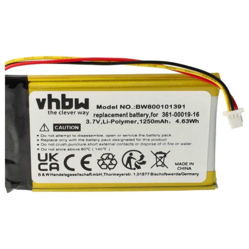 VHBW GPS Akku Garmin EC36EC4240878 - 1250 mAh 3,7 V Li-Polymer