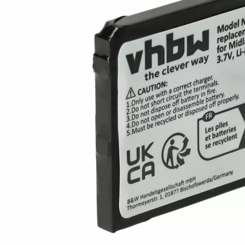 VHBW Radio Akku Alan FB-777 - 700 mAh 3,7 V Li-Ion