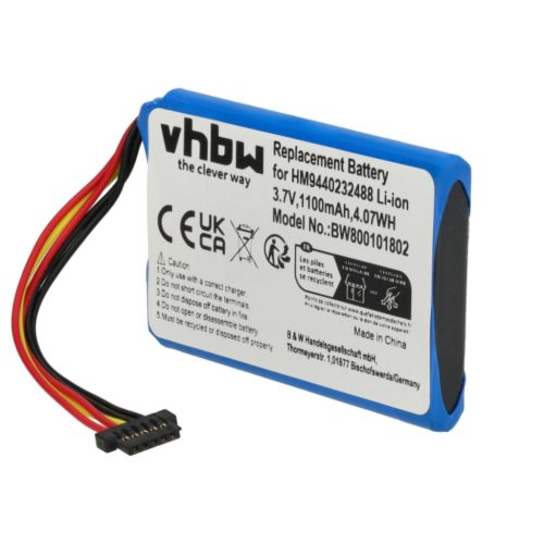 VHBW GPS Akku VF1, AHL03711001, 4CF5.002.00 - 1100 mAh 3,7 V Li-Ion