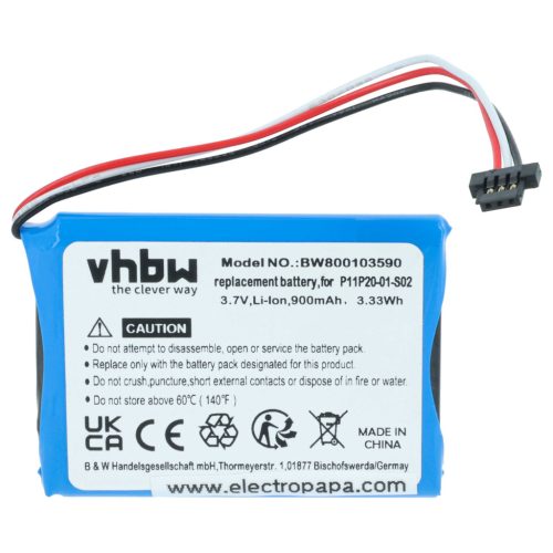 VHBW GPS Akku 6027A0089521 - 900 mAh 3,7 V Li-Ion