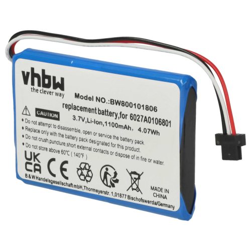 VHBW GPS Akku 6027A0106801 - 1100 mAh 3,7 V Li-Ion
