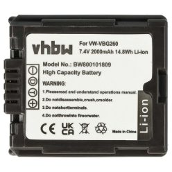   Videokamera Akku für Panasonic VW-VBG260 - 2000 mAh 7,2 V Li-Ion