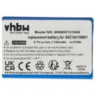 VHBW GPS Battery 6027A0093901 - 1100 mAh 3.7 V Li-Ion