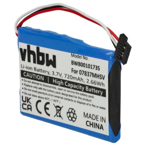 VHBW GPS Akku 07917TSIP - 720 mAh 3,7 V Li-Ion
