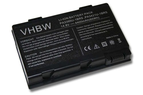 Notebook akkumulátor  Toshiba PA3395U-1BRS, PA3421U-1BRS - 4400 mAh 14,8 V Li-Ion, fekete