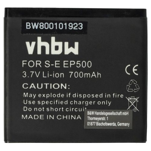 VHBW Mobile Phone Battery for Sony-Ericsson EP500 - 700 mAh 3.7 V Li-Ion - Smartphone Battery