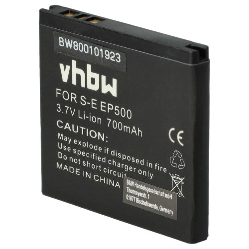 VHBW Mobile Phone Battery for Sony-Ericsson EP500 - 700 mAh 3.7 V Li-Ion - Smartphone Battery