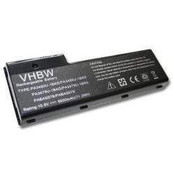   Notebook akkumulátor  Toshiba PA3480U-1BRS, PABAS078, PA3479U-1BRS - 6600 mAh 10,8 V Li-Ion, fekete