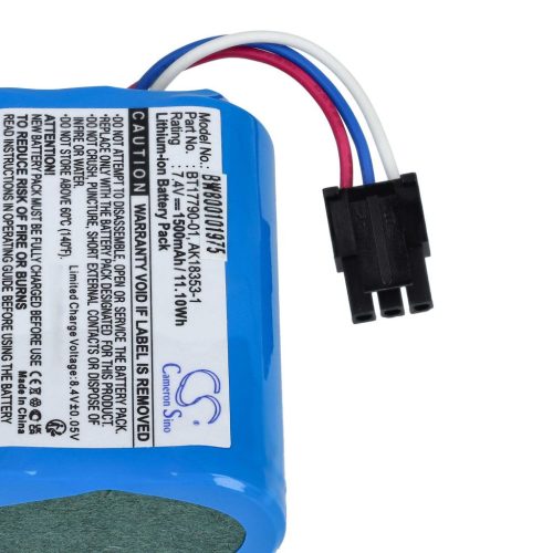 VHBW Akkumulátor  Zebra BT17790-1, BT17790-2, M3I-0UB00000-03, AK18353-1 nyomtatóhoz - 1500 mAh 7,4 V Li-Ion