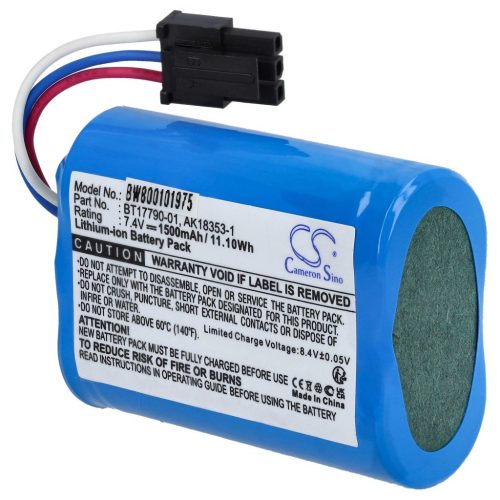 VHBW Akkumulátor  Zebra BT17790-1, BT17790-2, M3I-0UB00000-03, AK18353-1 nyomtatóhoz - 1500 mAh 7,4 V Li-Ion
