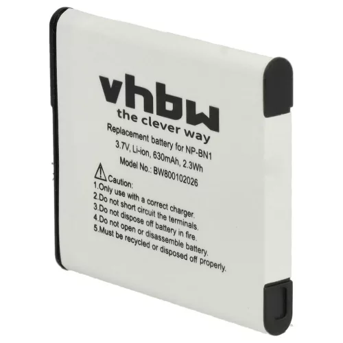 VHBW Sony NP-BN1 battery - 600 mAh, 3.6 V, Li-Ion