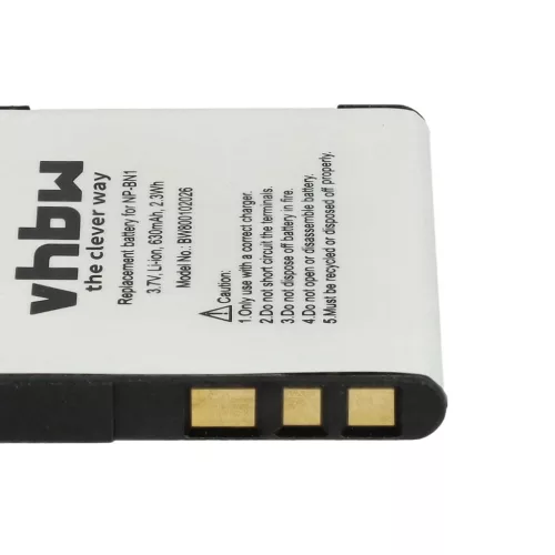 VHBW Sony NP-BN1 battery - 600 mAh, 3.6 V, Li-Ion
