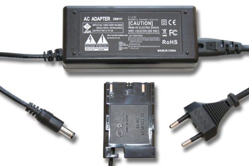 VHBW Power Supply ACK-E6 for Blackmagic Camera + DC Connector, Canon DR-E6 - 2 m, 8.1 V 2.0 A