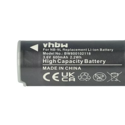 VHBW Akku für Canon NB-9L - 600 mAh, 3,6 V, Li-Ion