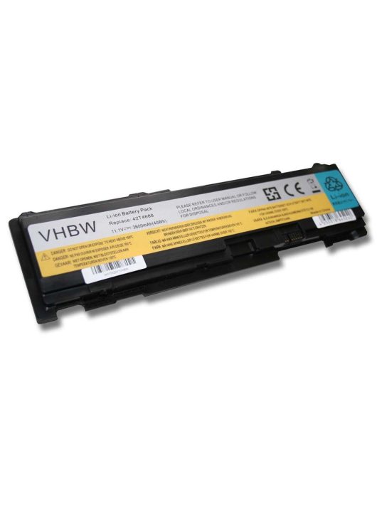 Notebook akkumulátor  Lenovo 42T4690, 42T4691, 42T4688, 42T4689 - 3600 mAh 11,1 V Li-Ion, fekete