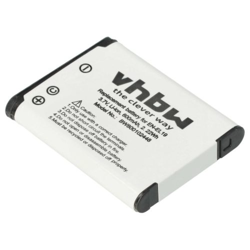VHBW Akkumulátor Nikon EN-EL19-hez - 600 mAh, 3,7 V, Li-Ion