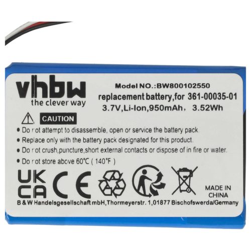 VHBW GPS Akku Garmin 361-00035-01 - 930 mAh 3,7 V Li-Ion