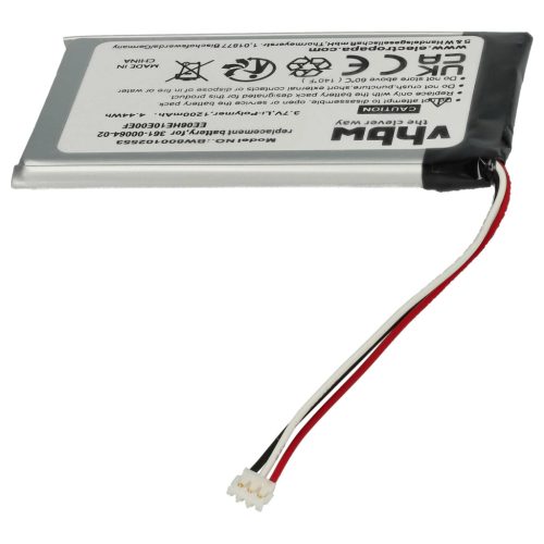VHBW GPS Akku EE06HE10E00EF, 361-00064-02 - 1200 mAh 3,7 V Li-Polymer