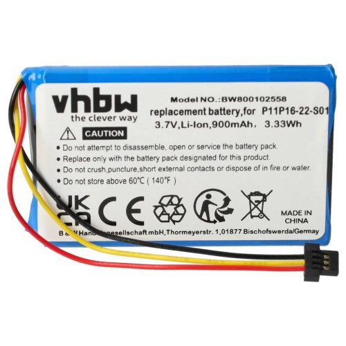 VHBW GPS Akku S4IP016702174, P11P16-22-S01 - 900 mAh 3,7 V Li-Ion