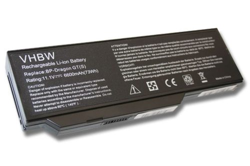 Notebook akkumulátor  40019327, 40020374, 441807800002 - 6600 mAh 11,1 V Li-Ion, fekete