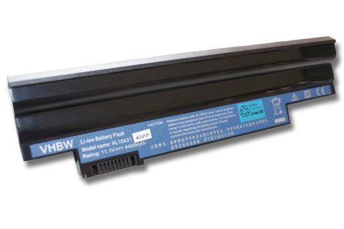 Notebook akkumulátor  Acer AL10BW, AK.006BT.074, AK.003BT.071 - 4400 mAh 11,1 V Li-Ion, fekete