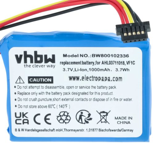 VHBW GPS Akku VF6M, AHL03711022 - 1000 mAh 3,7 V Li-Ion
