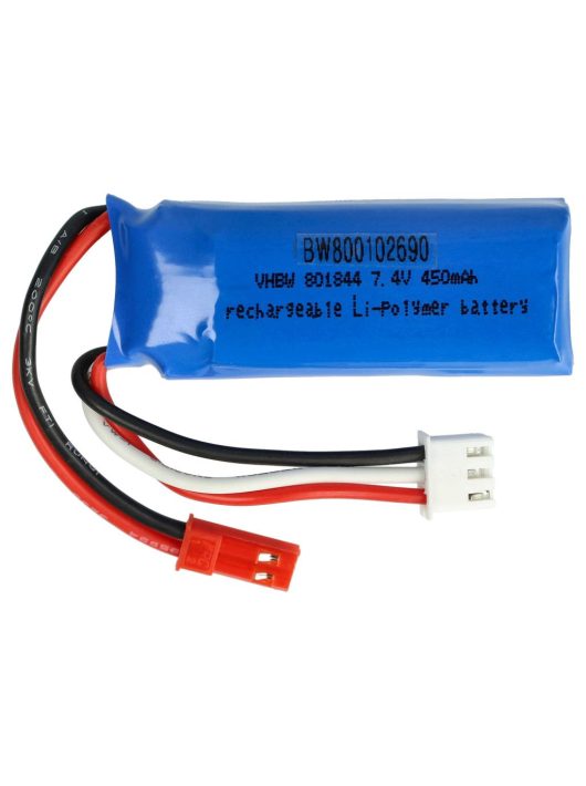 Modellkészítő eszköz akkumulátor - 450 mAh 7,4 V Li-polimer, JST-SYP-2P