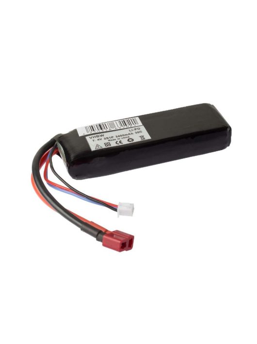 Modellkészítő eszköz akkumulátor - 2400 mAh 7,4 V Li-polimer, AWG 12 / AWG 22