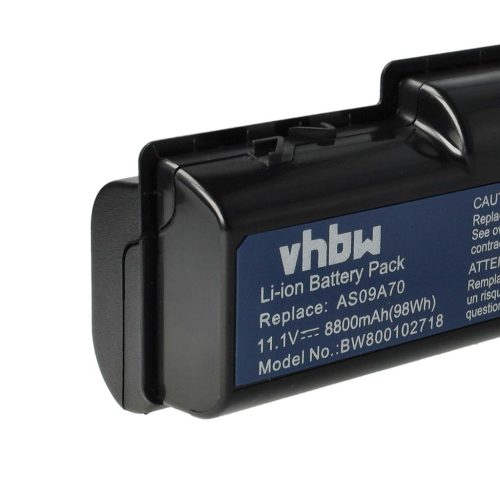 Notebook akkumulátor  Acer AS09A31, AS09A51, AS09A41, AS09A36 - 8800 mAh 11,1 V Li-Ion, fekete