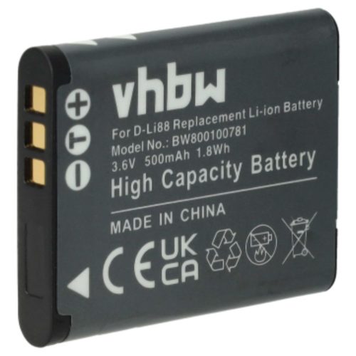 VHBW Panasonic VW-VBX070E, VW-VBX070 Akku - 500 mAh, 3,6 V, Li-Ion