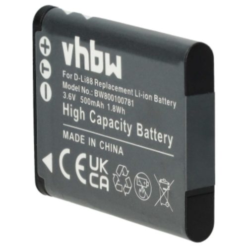 VHBW Panasonic VW-VBX070E, VW-VBX070 Akku - 500 mAh, 3,6 V, Li-Ion