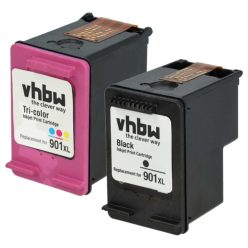   VHBW Ink Cartridge HP 901xl, C6653A, CC653AA, CC654A - 2 cartridges B/C/M/Y