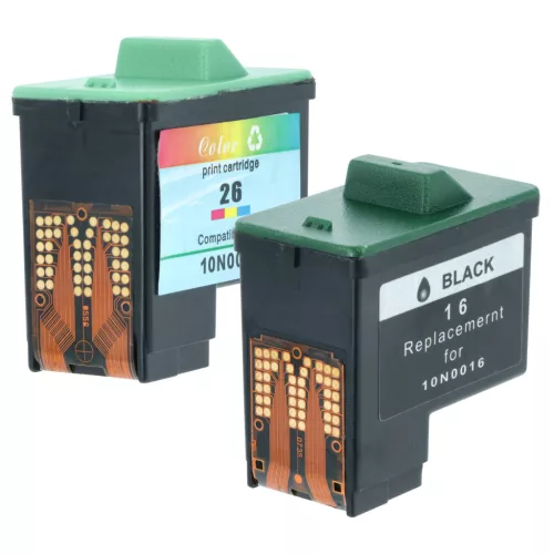 VHBW Inkjet Printer Cartridge for Lexmark 10N0227, 16, 10N0026, 10N0217, 27, 17, 26, 10N0016 - B/C/M/Y
