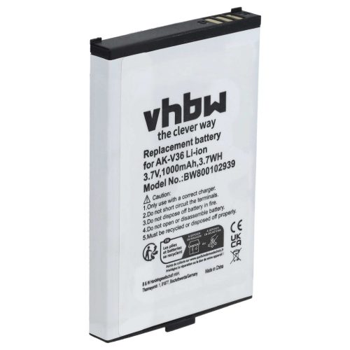 VHBW Senior mobile phone battery for Emporia AK-V37, AK-V35, AK-V35T, AK-V36 - 1000 mAh 3.7 V Li-Ion - Smartphone battery