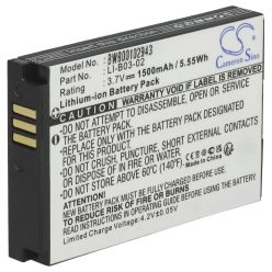 VHBW GPS Akku LI-B03-02 - 1500 mAh 3,7 V Li-Ion