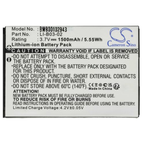 VHBW GPS Akku LI-B03-02 - 1500 mAh 3,7 V Li-Ion