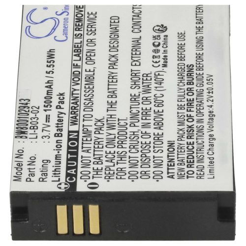VHBW GPS Akku LI-B03-02 - 1500 mAh 3,7 V Li-Ion