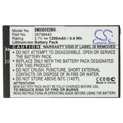 VHBW GPS Akku Becker 38799440 - 1200 mAh 3,7 V Li-Ion