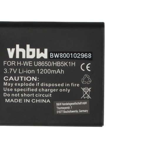 VHBW Mobile Phone Battery for Huawei HB5K1H - 1200 mAh 3.7 V Li-Ion - Smartphone Battery