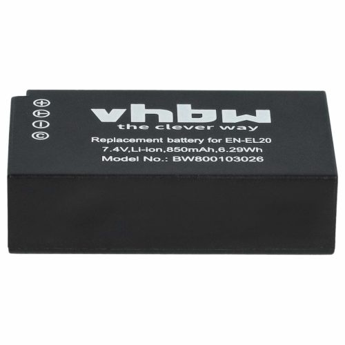 VHBW Akku Nikon EN-EL20a, EN-EL20 - 850mAh, 7,4V, Li-Ion