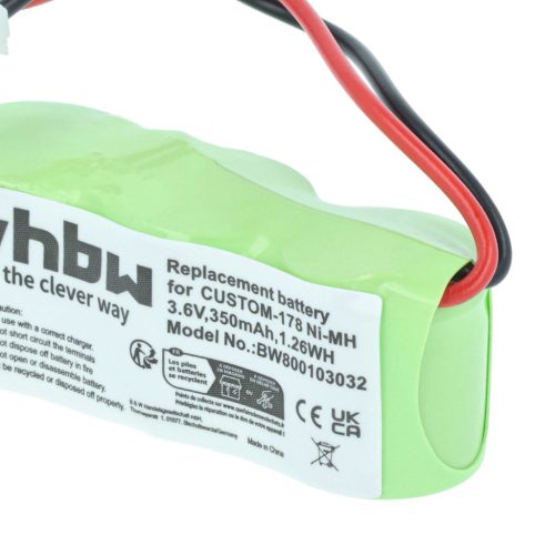 VHBW Weather Station Battery CUSTOM-178, 25AAH3BMX-2 - 350 mAh 3.6 V NiMH