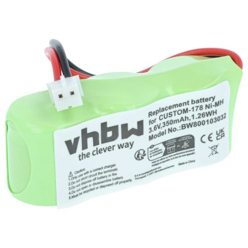 VHBW Weather Station Battery CUSTOM-178, 25AAH3BMX-2 - 350 mAh 3.6 V NiMH