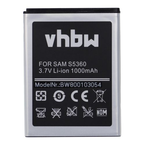 VHBW Mobiltelefon akkumulátor  Samsung EB454357VU, EB454357VA - 1000 mAh 3,7 V Li-Ion